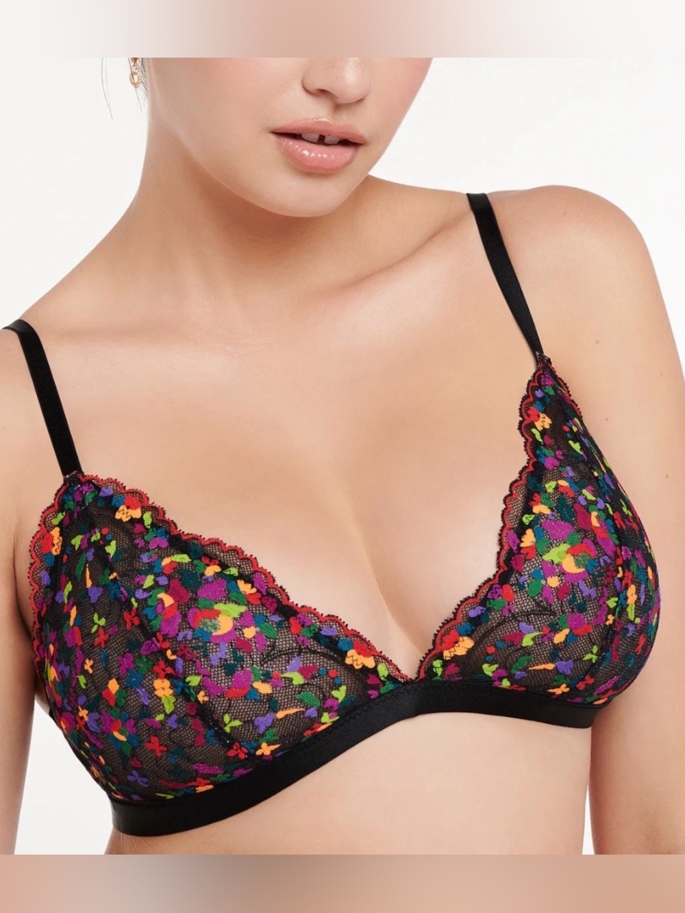 Savage Fenty NWT rainbow butterfly sheer lace bra
